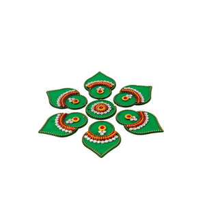 Kundan HandiKrafts Designer Double Layered Rangoli Green (Baby) - Distacart