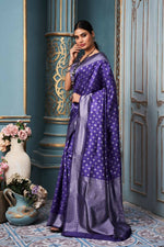 Thumbnail for DEIANA'S Beautiful Golden Jari with New Design Soft Lichi Silk Saree - Purple - Distacart