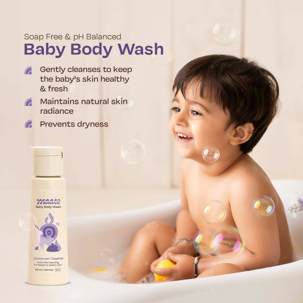 Maate Baby Daily Cleansing Combo - Baby Body Wash & Baby Shampoo - Distacart