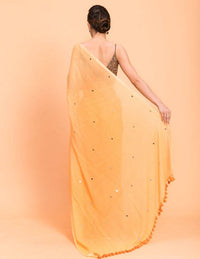 Thumbnail for Suta Yellow Embellished Sequinned Pure Cotton Saree - Distacart