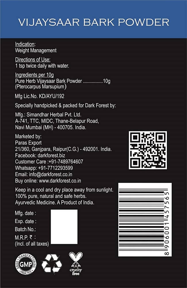 Dark Forest Vijaysar Powder - Distacart