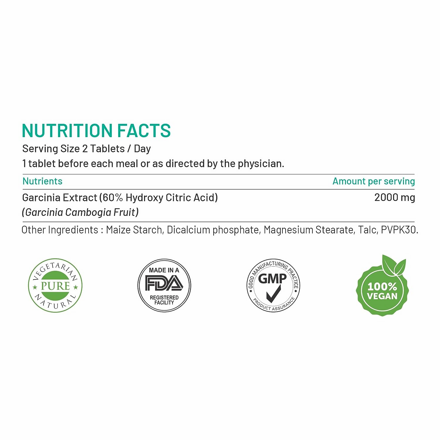 Bliss Welness Garcinia 2000 Tablets - Distacart