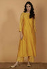 Cheera Women's Silk Blend Fancy Mustard Kurta Palazzo Set - Distacart