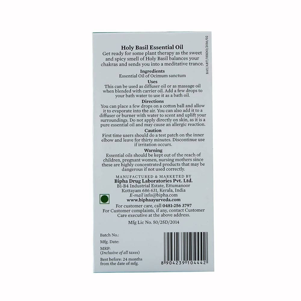 Bipha Ayurveda Holy Basil Essential Oil - Distacart