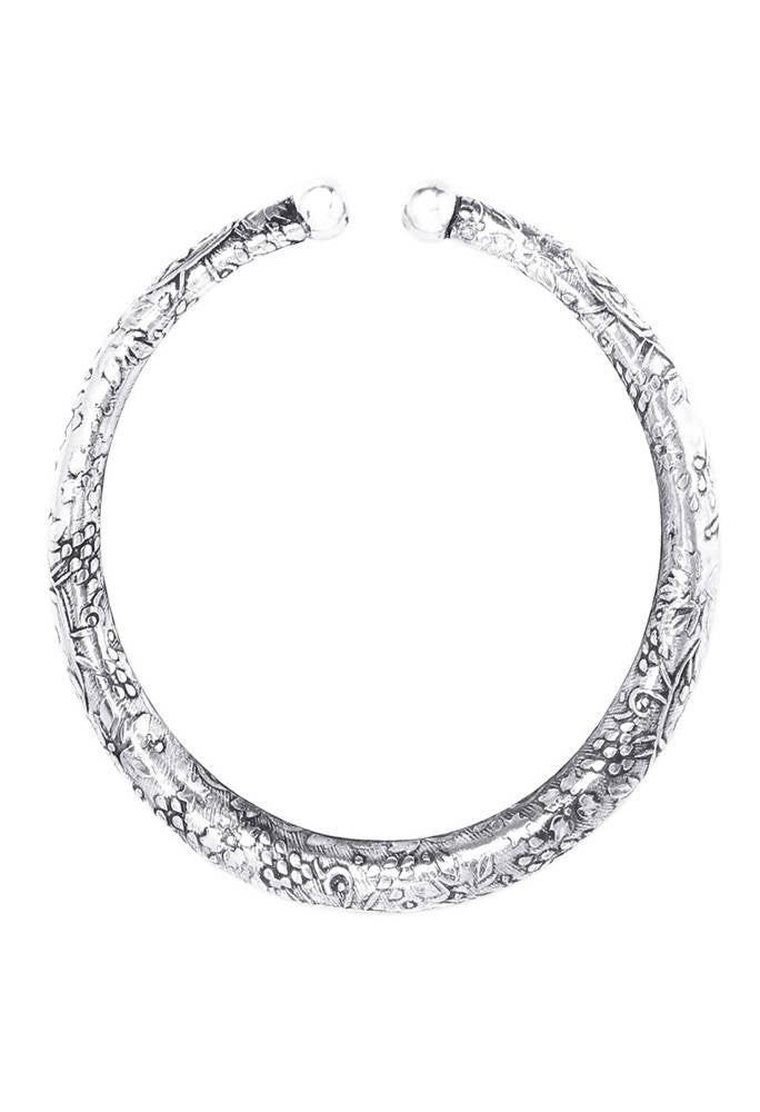 Mominos Fashion Kamal Johar Oxidised Silver Pressing Style Anklets