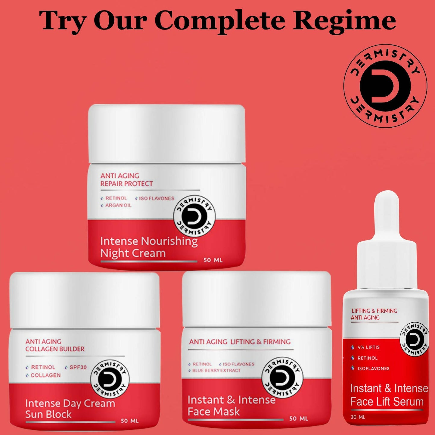 Dermistry Anti Aging Instant Intense Face Lift Serum & Instant Intense Face Mask - Distacart