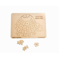 Thumbnail for Kraftsman English Alphabets Wooden Jigsaw Puzzles Tortoise Shape Puzzle | Color Kit Included - Distacart