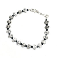 Thumbnail for Mominos Fashion Kamal Johar Oxidised Silver Black Beads Anklets