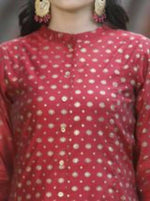 Thumbnail for Juniper Women Maroon Chanderi Silk Solid Anarkali Kurta - Distacart