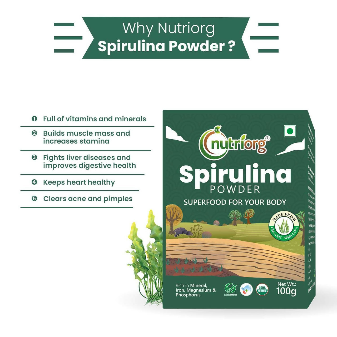 Nutriorg Spirulina Powder - Distacart