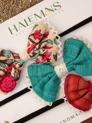 Halemons Handmade Baby Girl Toddler Bow Hair Bands Pack of 3 - Distacart