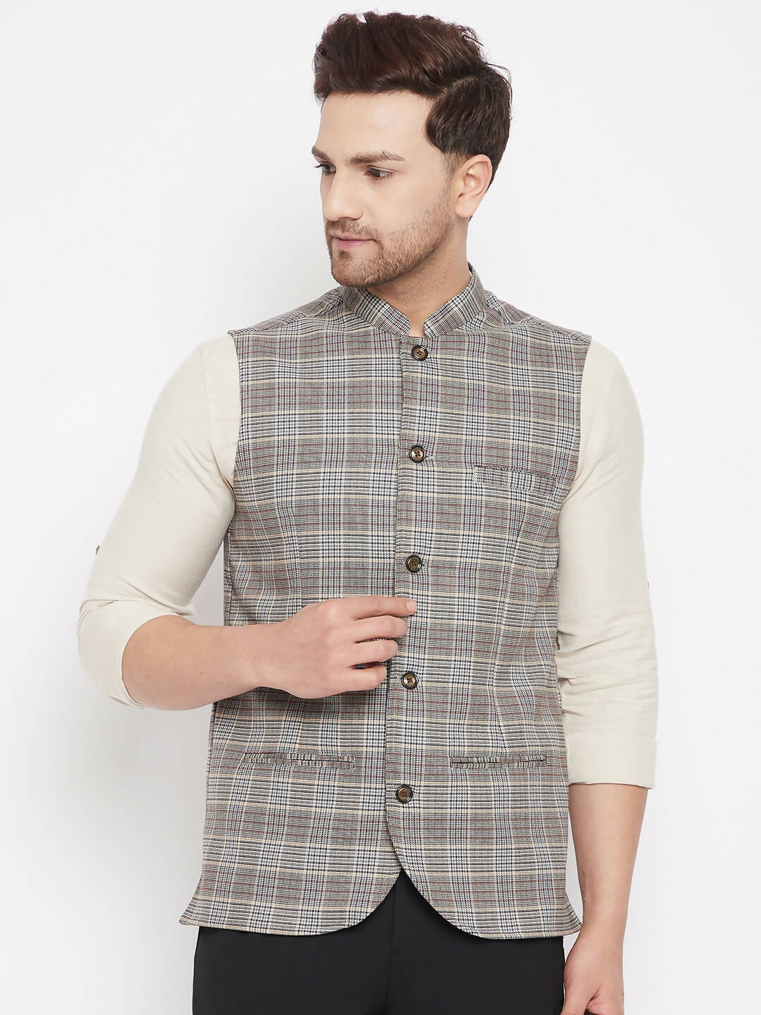Even Apparels Multi Merino Men's Nehru Jacket-Contrast Lining-Free Pocket Square - Distacart