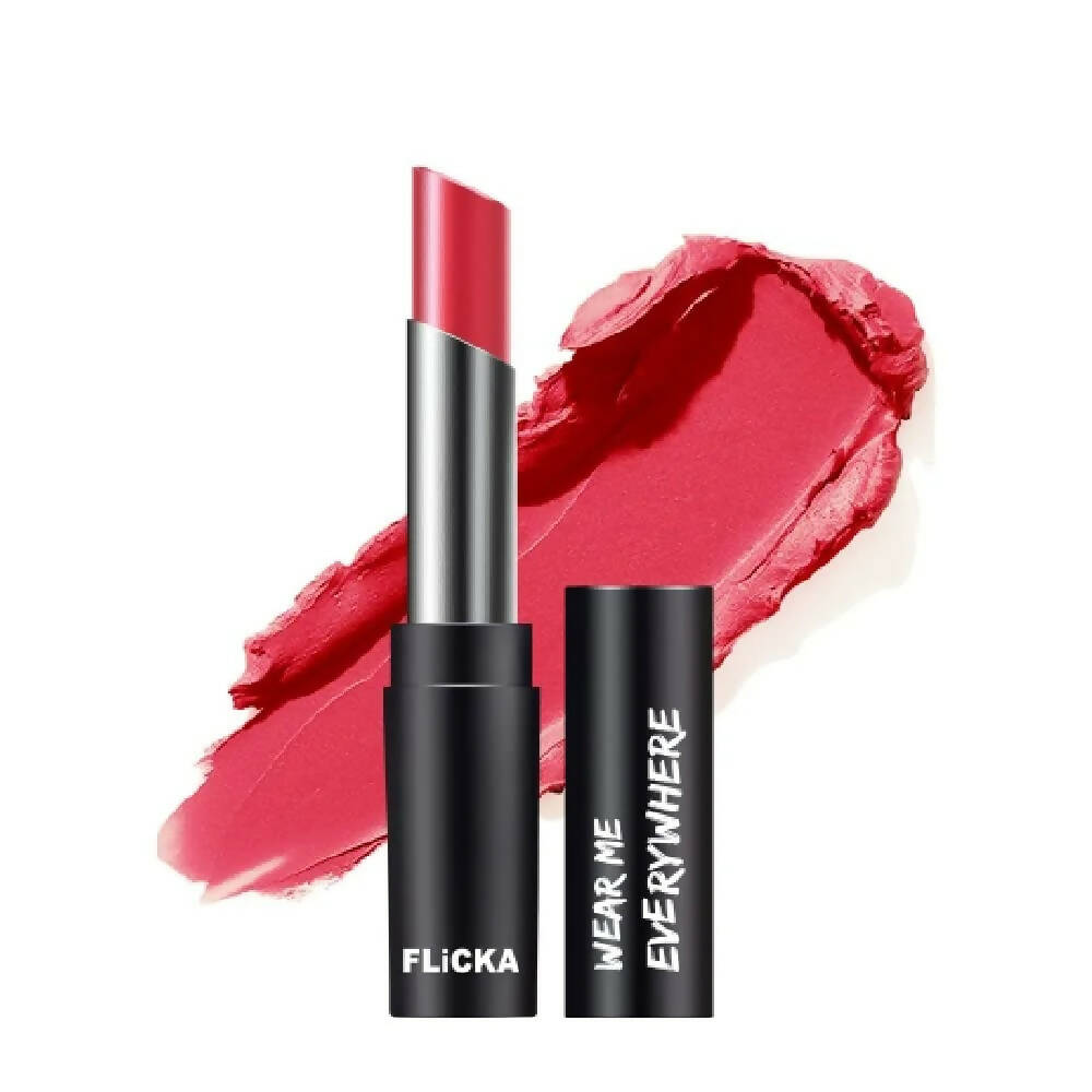 FLiCKA Wear Me Everywhere Creamy Matte Lipstick Fire To The Rain - Peach - Distacart