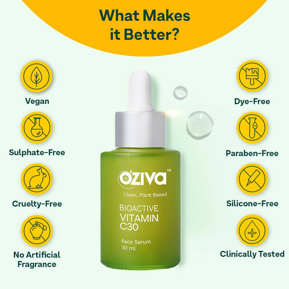 OZiva Bioactive Vitamin C30 Face Serum - Distacart