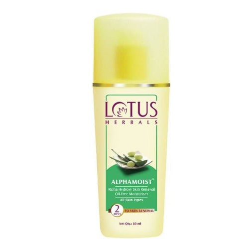 Lotus Herbal Alphamoist Alpha Hydroxy Skin Renewal Oil Free Moisturiser - Distacart