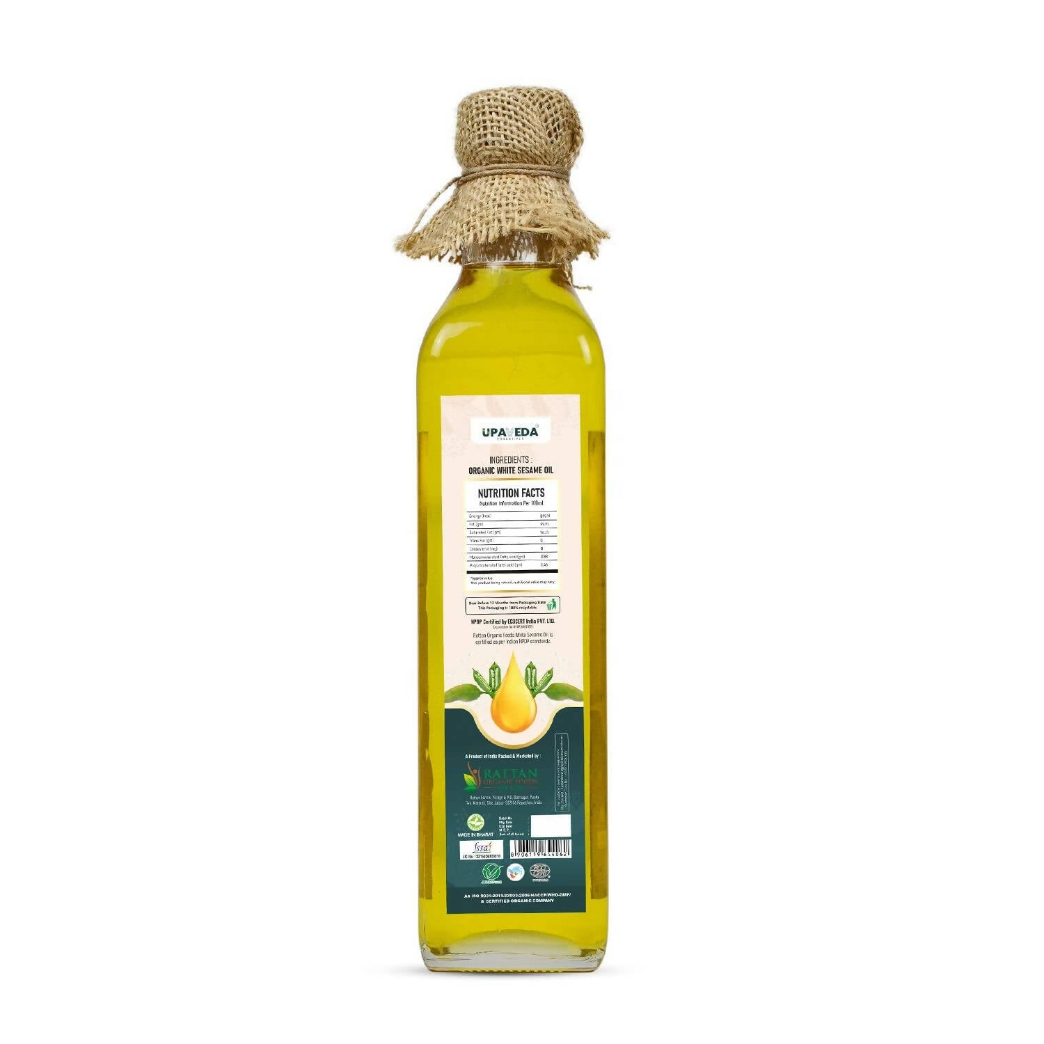 Upaveda Organic White Sesame Oil - Distacart