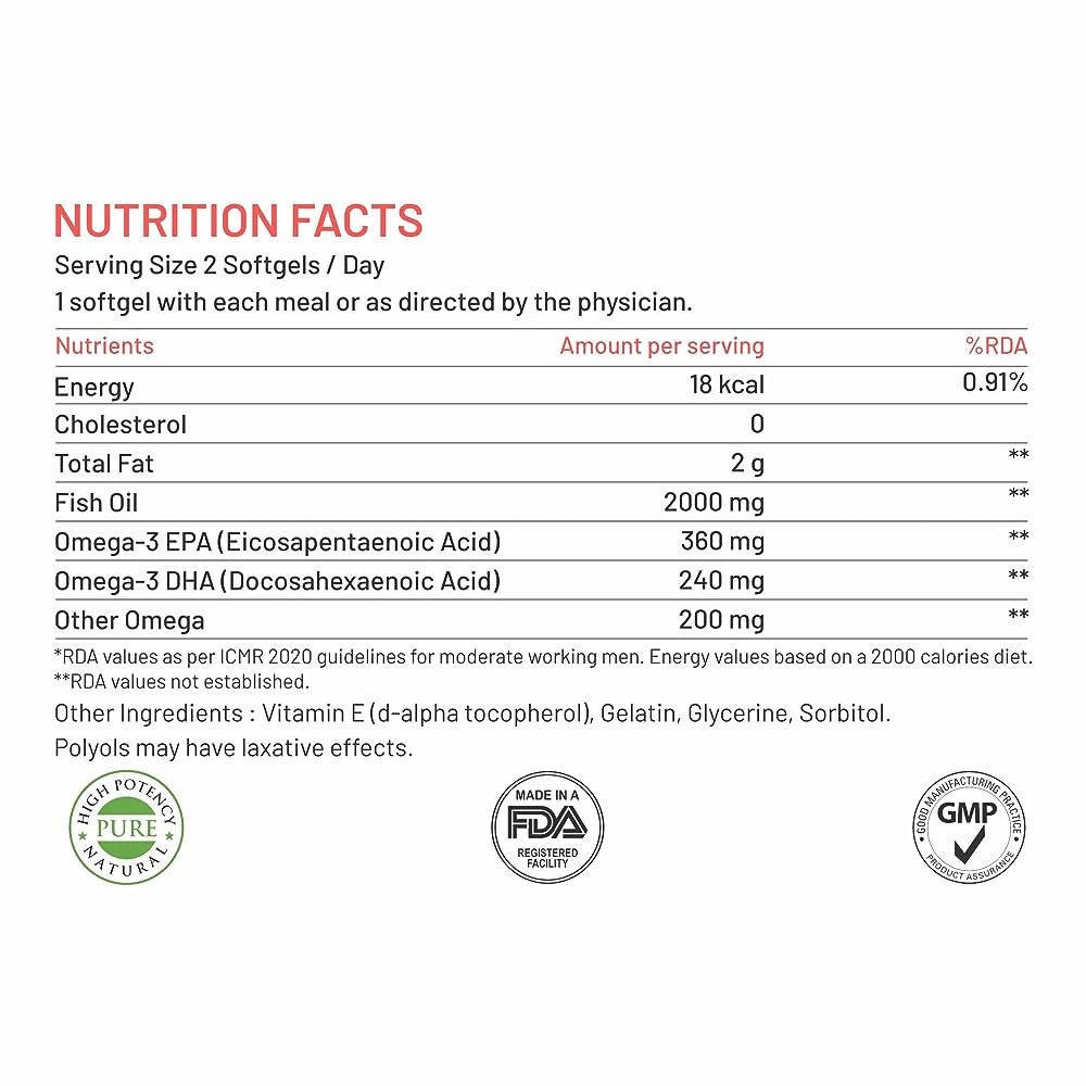 Bliss Welness Fish Oil Softgel Capsules - Distacart