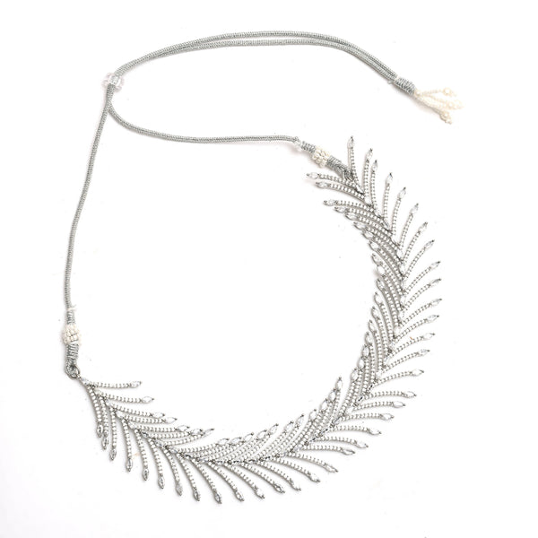 Mominos Fashion Johar Kamal Silver-Plated American Diamond White Choker Set - Distacart