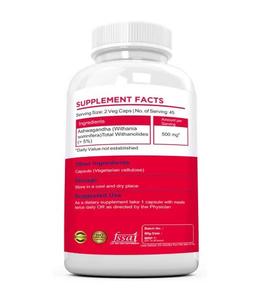 Ramini Bio Nutrition Ksm-66 Ashwagandha 500mg Veg Capsules - Distacart