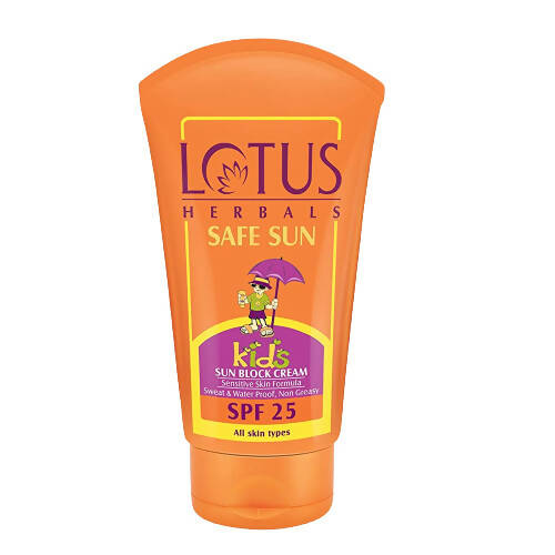 Lotus Herbals Safe Sun Kids Sun Block Cream SPF 25 - Distacart