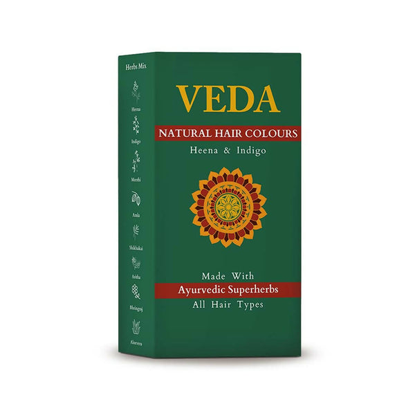 Veda Natural Colors For Black Hair - Henna & Indigo - Distacart