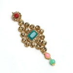 Thumbnail for Mominos Fashion Johar Kamal Gold-Plated Rajwadi Design Heavy Multi Color Necklace Set For Women - Distacart