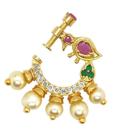 Multicolor AD Bridal Peacock Nose Ring