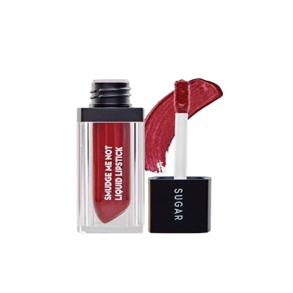 Sugar Smudge Me Not Liquid Lipstick - Carmine Shine (Metallic Bright Red) - Distacart