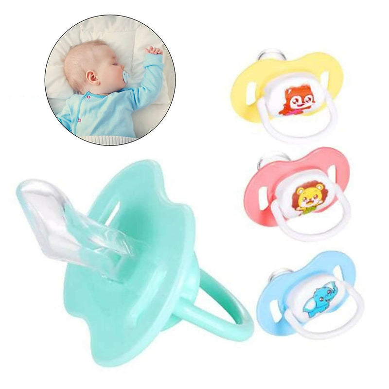 Safe-O-Kid Cartoon Design Silicone Pacifier/Soother With Holder Chain And Clip - Assorted - Distacart
