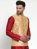 Thumbnail for Jompers Men's Gold Embroidered Nehru Jacket