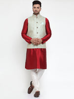 Thumbnail for Jompers Men's Beautiful Blue Embroidered Nehru Jacket