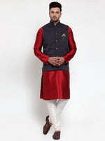 Thumbnail for Jompers Men's Navy Woven Nehru Jacket
