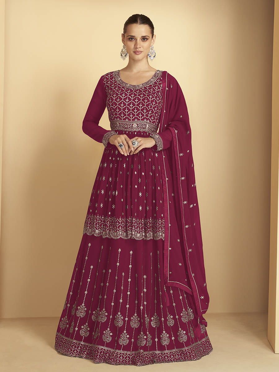 Myra Rani Georgette Embroidered Sharara Suit - Distacart