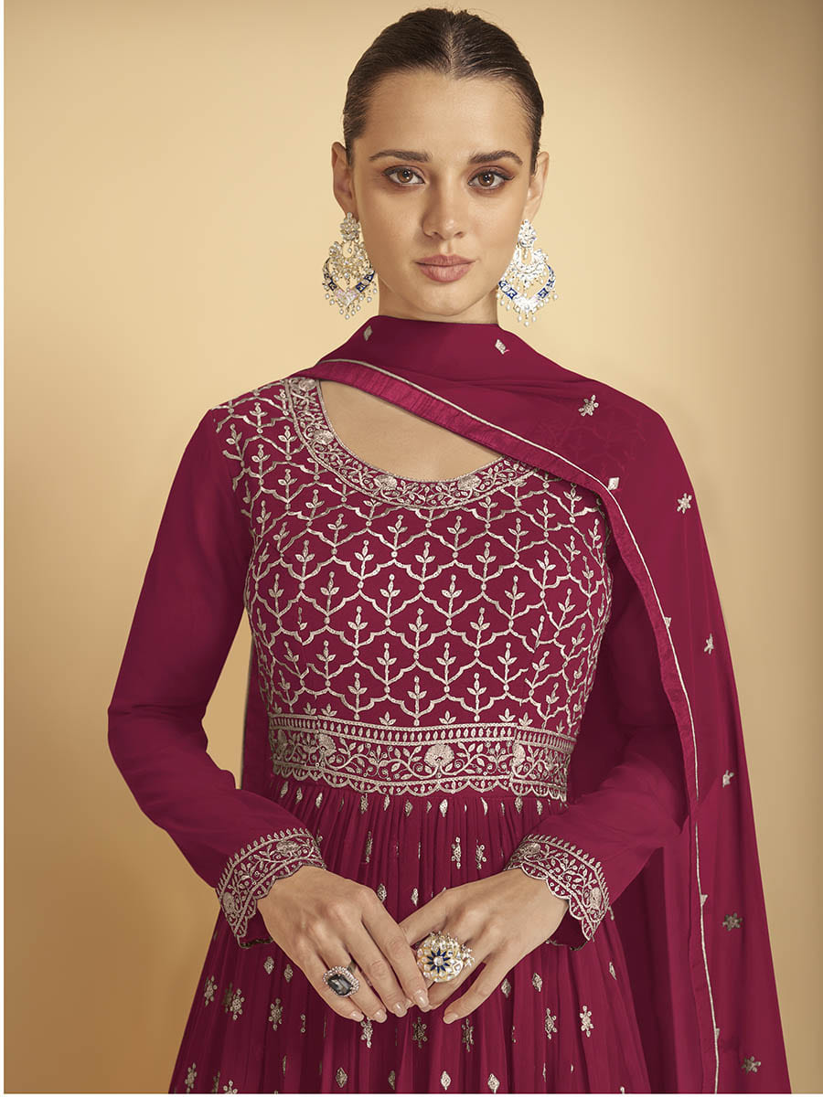 Myra Rani Georgette Embroidered Sharara Suit - Distacart