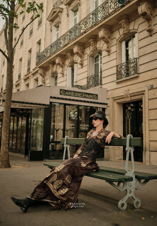 Walnut Brown Weavead Thread & Zari Work, Handloom Weaving Banarasi Satin Silk Saree - Rajtex Kronicle Silk - Distacart