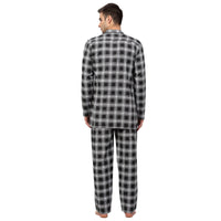 Thumbnail for Jainish Men Black & White Checked Night suit ( GNS 001Blackxxx ) - Distacart