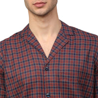 Thumbnail for Jainish Men's Maroon Checked Night Suits ( GNS 001Maroon ) - Distacart