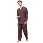 Thumbnail for Jainish Men's Maroon Checked Night Suits ( GNS 001Maroon ) - Distacart