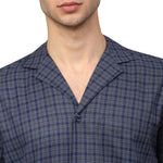 Thumbnail for Jainish Men's Navy Blue Checked Night Suits ( GNS 001Navy-Grey ) - Distacart