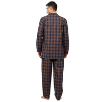 Thumbnail for Jainish Men's Orange Checked Night Suits ( GNS 001Orange-Blue ) - Distacart