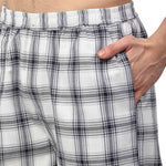 Thumbnail for Jainish Men's White Checked Night Suits ( GNS 001White ) - Distacart