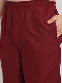 Thumbnail for Jainish Men's Maroon Cotton Solid Night Suits ( GNS 003Maroon ) - Distacart