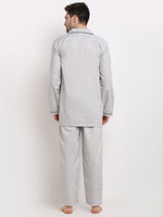 Thumbnail for Jainish Men's Steel-Grey Cotton Solid Night Suits ( GNS 003Steel-Grey ) - Distacart