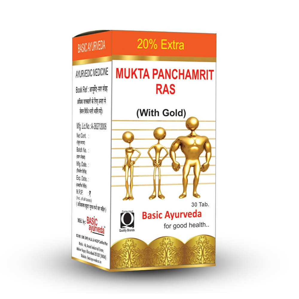 Basic Ayurveda Mukta Panchamrit Ras 30 Tablets