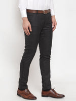 Thumbnail for Jainish Men's Black Checked Formal Trousers ( GP 254Black ) - Distacart