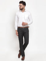 Thumbnail for Jainish Men's Black Checked Formal Trousers ( GP 254Black ) - Distacart