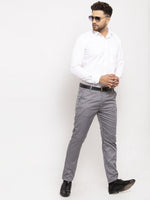 Thumbnail for Jainish Men's Grey Cotton Striped Formal Trousers ( FGP 255Grey ) - Distacart