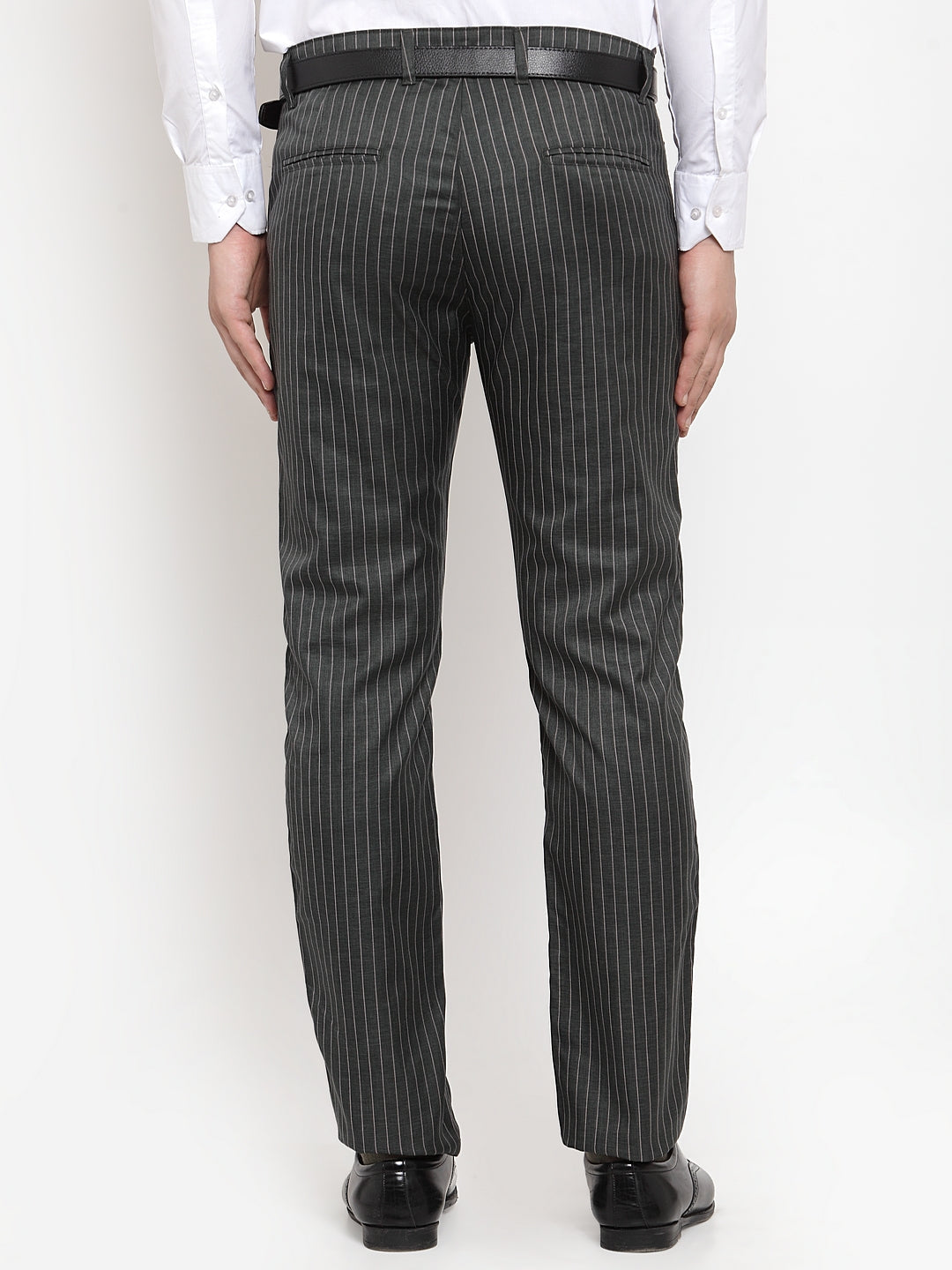 Lars Amadeus Men's Vertical Striped Dress Pants Straight Fit Formal  Business Trousers Blue 30 : Target
