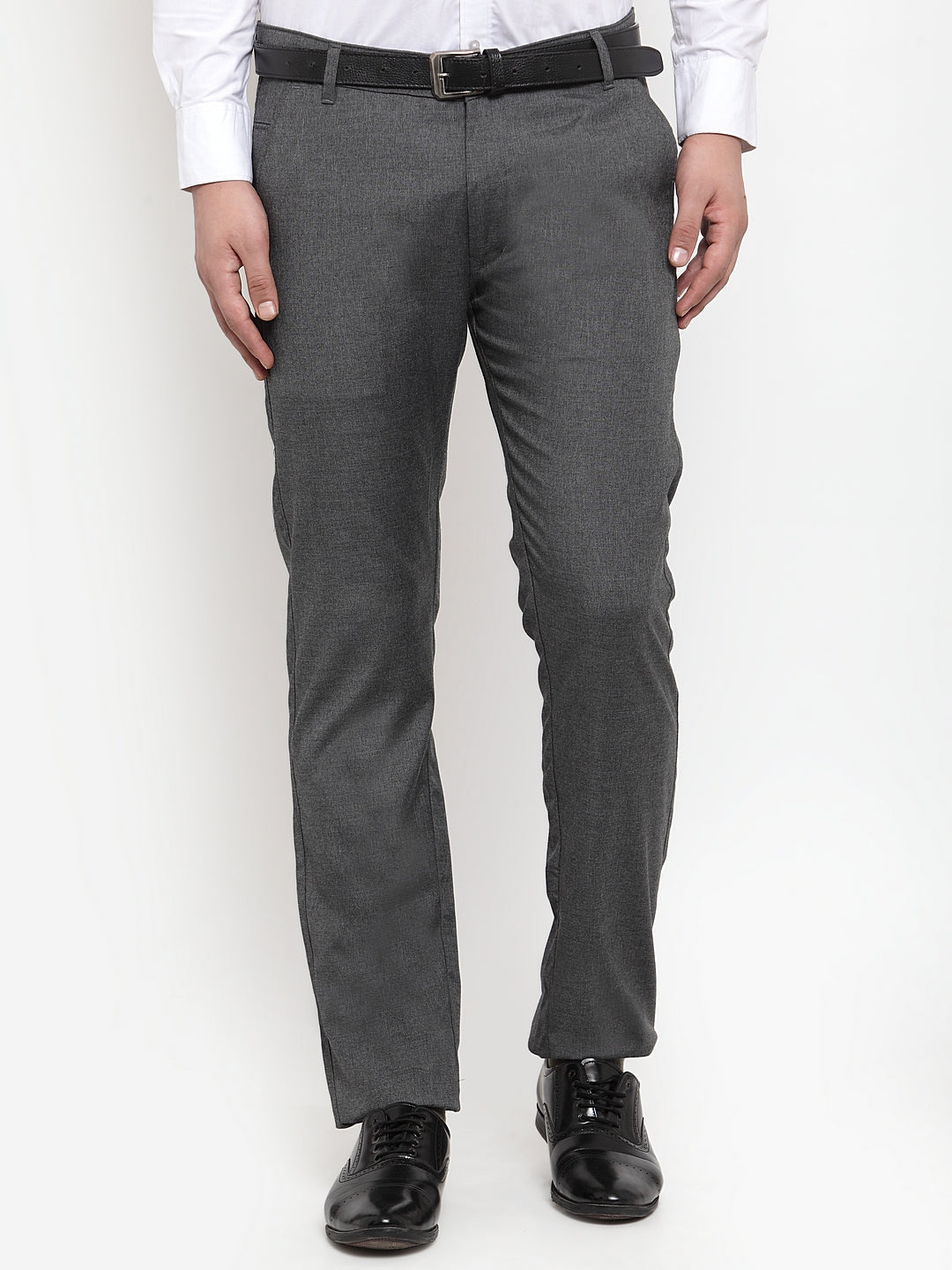 Jainish Men's Black Cotton Solid Formal Trousers ( FGP 256Charcoal ) - Distacart