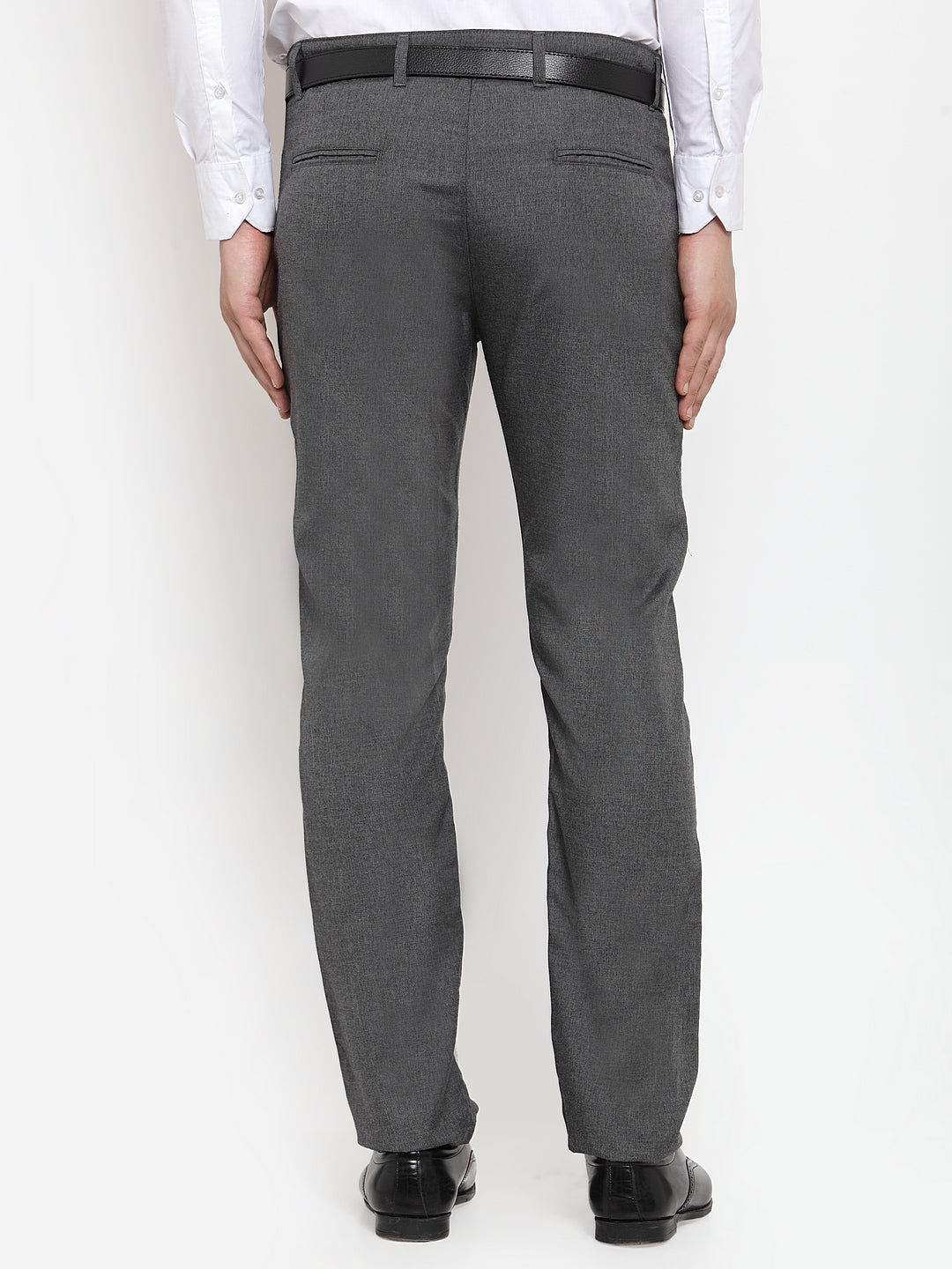 Jainish Men's Black Cotton Solid Formal Trousers ( FGP 256Charcoal ) - Distacart